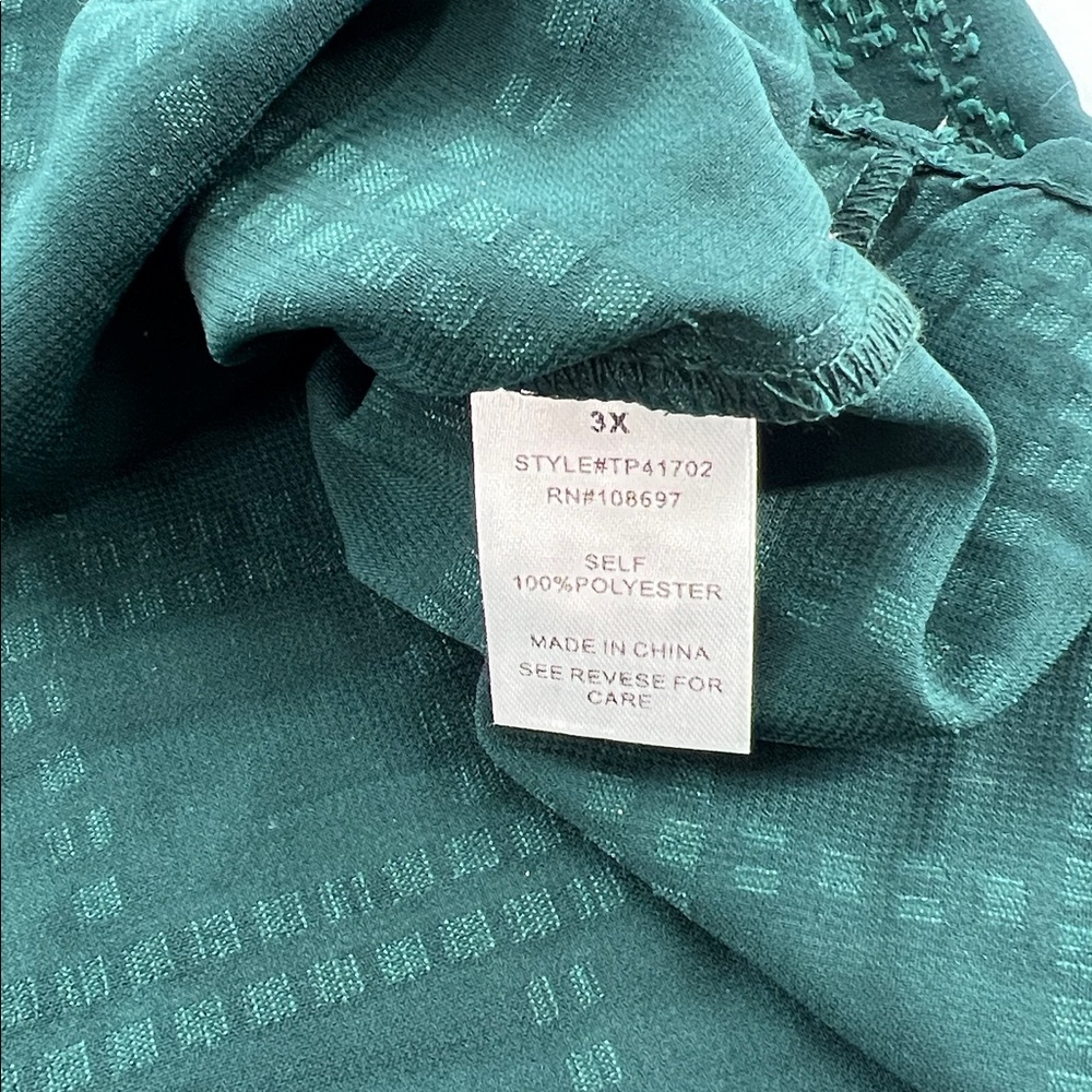 Alice blue hunter green peasant top faux pearls holiday glam festive traditional - Picture 7 of 8